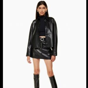 Babaton Pelli Leather Shirt Jacket 2xs